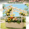imageOutvita 45 Raised Garden Bed with Trellis Wood Planter Box with Hanging Roof Side Trellis and Drainage Holes Above Ground Elevated Garden Bed for Outdoor Climbing Plants VegetablesTeak ColorNatural Wood