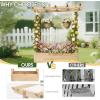 imageOutvita 45 Raised Garden Bed with Trellis Wood Planter Box with Hanging Roof Side Trellis and Drainage Holes Above Ground Elevated Garden Bed for Outdoor Climbing Plants VegetablesTeak ColorNatural Wood
