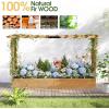 imageOutvita 45 Raised Garden Bed with Trellis Wood Planter Box with Hanging Roof Side Trellis and Drainage Holes Above Ground Elevated Garden Bed for Outdoor Climbing Plants VegetablesTeak ColorTeak Color