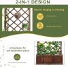 imageOutvita 45 Raised Garden Bed with Trellis Wood Planter Box with Hanging Roof Side Trellis and Drainage Holes Above Ground Elevated Garden Bed for Outdoor Climbing Plants VegetablesTeak ColorBrown
