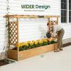 imageOutvita 45 Raised Garden Bed with Trellis Wood Planter Box with Hanging Roof Side Trellis and Drainage Holes Above Ground Elevated Garden Bed for Outdoor Climbing Plants VegetablesTeak ColorTeak Color