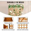 imageOutvita 45 Raised Garden Bed with Trellis Wood Planter Box with Hanging Roof Side Trellis and Drainage Holes Above Ground Elevated Garden Bed for Outdoor Climbing Plants VegetablesTeak ColorOrange