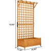imageOutvita 45 Raised Garden Bed with Trellis Wood Planter Box with Hanging Roof Side Trellis and Drainage Holes Above Ground Elevated Garden Bed for Outdoor Climbing Plants VegetablesTeak ColorOrange