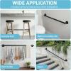 imageOutvita 4FT Metal Industrial Stairs Black Grab Wall Handrail Staircase Steps Hand Rail Safety Bar Handle for Indoor Exterior Outdoor Deck Heavy Duty Support Stairs Bars Wall Elderly Frame Pipe4 Feet