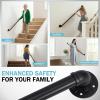 imageOutvita 4FT Metal Industrial Stairs Black Grab Wall Handrail Staircase Steps Hand Rail Safety Bar Handle for Indoor Exterior Outdoor Deck Heavy Duty Support Stairs Bars Wall Elderly Frame Pipe4 Feet