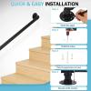 imageOutvita 4FT Metal Industrial Stairs Black Grab Wall Handrail Staircase Steps Hand Rail Safety Bar Handle for Indoor Exterior Outdoor Deck Heavy Duty Support Stairs Bars Wall Elderly Frame Pipe3 Feet