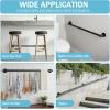 imageOutvita 4FT Metal Industrial Stairs Black Grab Wall Handrail Staircase Steps Hand Rail Safety Bar Handle for Indoor Exterior Outdoor Deck Heavy Duty Support Stairs Bars Wall Elderly Frame Pipe12 Feet