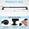 imageOutvita 4FT Metal Industrial Stairs Black Grab Wall Handrail Staircase Steps Hand Rail Safety Bar Handle for Indoor Exterior Outdoor Deck Heavy Duty Support Stairs Bars Wall Elderly Frame Pipe3 Feet