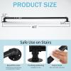 imageOutvita 4FT Metal Industrial Stairs Black Grab Wall Handrail Staircase Steps Hand Rail Safety Bar Handle for Indoor Exterior Outdoor Deck Heavy Duty Support Stairs Bars Wall Elderly Frame Pipe4 Feet