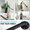 imageOutvita 4FT Metal Industrial Stairs Black Grab Wall Handrail Staircase Steps Hand Rail Safety Bar Handle for Indoor Exterior Outdoor Deck Heavy Duty Support Stairs Bars Wall Elderly Frame Pipe3 Feet