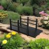 imageOutvita 5 ft Garden Wooden Bridge Arch Stained Finish with Safety Rails Outdoor Footbridge for Backyard Creek Farm Decorative Pond Bridge5ftblack