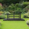 imageOutvita 5 ft Garden Wooden Bridge Arch Stained Finish with Safety Rails Outdoor Footbridge for Backyard Creek Farm Decorative Pond Bridge5ftblack