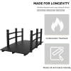 imageOutvita 5 ft Garden Wooden Bridge Arch Stained Finish with Safety Rails Outdoor Footbridge for Backyard Creek Farm Decorative Pond Bridge5ftblack