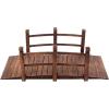 imageOutvita 5 ft Garden Wooden Bridge Arch Stained Finish with Safety Rails Outdoor Footbridge for Backyard Creek Farm Decorative Pond Bridge5ftcarbonated