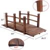 imageOutvita 5 ft Garden Wooden Bridge Arch Stained Finish with Safety Rails Outdoor Footbridge for Backyard Creek Farm Decorative Pond Bridge5ftcarbonated