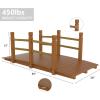 imageOutvita 5 ft Garden Wooden Bridge Arch Stained Finish with Safety Rails Outdoor Footbridge for Backyard Creek Farm Decorative Pond Bridge5ftdark brown