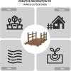 imageOutvita 5 ft Garden Wooden Bridge Arch Stained Finish with Safety Rails Outdoor Footbridge for Backyard Creek Farm Decorative Pond Bridge5ftdark brown