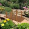 imageOutvita 5 ft Garden Wooden Bridge Arch Stained Finish with Safety Rails Outdoor Footbridge for Backyard Creek Farm Decorative Pond Bridge5ftdark brown