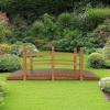imageOutvita 5 ft Garden Wooden Bridge Arch Stained Finish with Safety Rails Outdoor Footbridge for Backyard Creek Farm Decorative Pond Bridge5ftdark brown