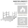 imageOutvita 5 ft Garden Wooden Bridge Arch Stained Finish with Safety Rails Outdoor Footbridge for Backyard Creek Farm Decorative Pond Bridge5ftwhite