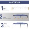 imageOutvita 5x5ft Pop Up Canopy Tent Outdoor Instant Shelter Folding Canopy with Carry Bag and 2pcs Sidewalls for Commercial Events Party Backyard BBQ Camping White1020 Blueno side walls