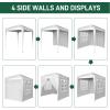 imageOutvita 5x5ft Pop Up Canopy Tent Outdoor Instant Shelter Folding Canopy with Carry Bag and 2pcs Sidewalls for Commercial Events Party Backyard BBQ Camping White6565 White4 side walls