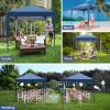 imageOutvita 5x5ft Pop Up Canopy Tent Outdoor Instant Shelter Folding Canopy with Carry Bag and 2pcs Sidewalls for Commercial Events Party Backyard BBQ Camping White6565 Blueno side walls