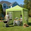 imageOutvita 5x5ft Pop Up Canopy Tent Outdoor Instant Shelter Folding Canopy with Carry Bag and 2pcs Sidewalls for Commercial Events Party Backyard BBQ Camping White6565 Grass Green4 side walls