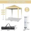 imageOutvita 5x5ft Pop Up Canopy Tent Outdoor Instant Shelter Folding Canopy with Carry Bag and 2pcs Sidewalls for Commercial Events Party Backyard BBQ Camping White6565 Khaki4 side walls