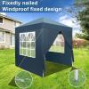imageOutvita 5x5ft Pop Up Canopy Tent Outdoor Instant Shelter Folding Canopy with Carry Bag and 2pcs Sidewalls for Commercial Events Party Backyard BBQ Camping White6565 Blue4 side walls