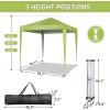 imageOutvita 5x5ft Pop Up Canopy Tent Outdoor Instant Shelter Folding Canopy with Carry Bag and 2pcs Sidewalls for Commercial Events Party Backyard BBQ Camping White6565 Grass Green4 side walls