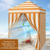 imageOutvita 5x5ft Pop Up Canopy Tent Outdoor Instant Shelter Folding Canopy with Carry Bag and 2pcs Sidewalls for Commercial Events Party Backyard BBQ Camping White55 Orange2 side walls