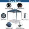 imageOutvita 5x5ft Pop Up Canopy Tent Outdoor Instant Shelter Folding Canopy with Carry Bag and 2pcs Sidewalls for Commercial Events Party Backyard BBQ Camping White6565 Blueno side walls