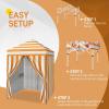 imageOutvita 5x5ft Pop Up Canopy Tent Outdoor Instant Shelter Folding Canopy with Carry Bag and 2pcs Sidewalls for Commercial Events Party Backyard BBQ Camping White55 Orange2 side walls