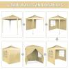 imageOutvita 5x5ft Pop Up Canopy Tent Outdoor Instant Shelter Folding Canopy with Carry Bag and 2pcs Sidewalls for Commercial Events Party Backyard BBQ Camping White6565 Khaki4 side walls