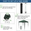 imageOutvita 5x5ft Pop Up Canopy Tent Outdoor Instant Shelter Folding Canopy with Carry Bag and 2pcs Sidewalls for Commercial Events Party Backyard BBQ Camping White6565 Greenno side walls