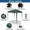 imageOutvita 5x5ft Pop Up Canopy Tent Outdoor Instant Shelter Folding Canopy with Carry Bag and 2pcs Sidewalls for Commercial Events Party Backyard BBQ Camping White6565 Greenno side walls
