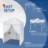 imageOutvita 5x5ft Pop Up Canopy Tent Outdoor Instant Shelter Folding Canopy with Carry Bag and 2pcs Sidewalls for Commercial Events Party Backyard BBQ Camping White55 White2 side walls