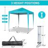 imageOutvita 5x5ft Pop Up Canopy Tent Outdoor Instant Shelter Folding Canopy with Carry Bag and 2pcs Sidewalls for Commercial Events Party Backyard BBQ Camping White6565 Lake Blue4 side walls