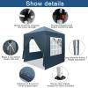 imageOutvita 5x5ft Pop Up Canopy Tent Outdoor Instant Shelter Folding Canopy with Carry Bag and 2pcs Sidewalls for Commercial Events Party Backyard BBQ Camping White6565 Blue4 side walls