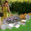 imageOutvita 632ft Galvanized Raised Garden Bed Metal Outdoor Planter Box Rectangular Garden Bed for Planting Vegetables Fruits Flowers Silver
