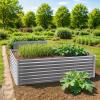 imageOutvita 632ft Galvanized Raised Garden Bed Metal Outdoor Planter Box Rectangular Garden Bed for Planting Vegetables Fruits Flowers Silver