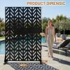 imageOutvita 72 H x 47 W Metal Privacy Screen Indoor Outdoor Privacy Fence Panels Balcony Patio Screen Freestanding Panels for Patio GardenChevron