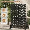 imageOutvita 72 H x 47 W Metal Privacy Screen Indoor Outdoor Privacy Fence Panels Balcony Patio Screen Freestanding Panels for Patio GardenChevron