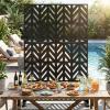 imageOutvita 72 H x 47 W Metal Privacy Screen Indoor Outdoor Privacy Fence Panels Balcony Patio Screen Freestanding Panels for Patio GardenChevron