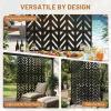 imageOutvita 72 H x 47 W Metal Privacy Screen Indoor Outdoor Privacy Fence Panels Balcony Patio Screen Freestanding Panels for Patio GardenChevron