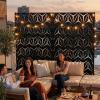 imageOutvita 72 H x 47 W Metal Privacy Screen Indoor Outdoor Privacy Fence Panels Balcony Patio Screen Freestanding Panels for Patio GardenGeometric Triangle
