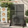 imageOutvita 72 H x 47 W Metal Privacy Screen Indoor Outdoor Privacy Fence Panels Balcony Patio Screen Freestanding Panels for Patio GardenHerringbone