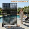 imageOutvita 72 H x 47 W Metal Privacy Screen Indoor Outdoor Privacy Fence Panels Balcony Patio Screen Freestanding Panels for Patio GardenHerringbone