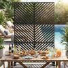 imageOutvita 72 H x 47 W Metal Privacy Screen Indoor Outdoor Privacy Fence Panels Balcony Patio Screen Freestanding Panels for Patio GardenHerringbone